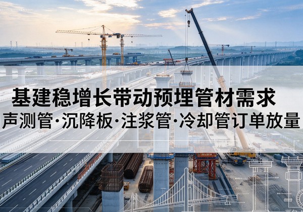 青海基建稳增长带动预埋监测管材需求，声测管、沉降板、注浆管订单持续放量